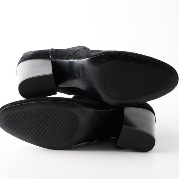 Zara Womens Black Leather Cowboy Ankle Boots 7.5 - Picture 10 of 10